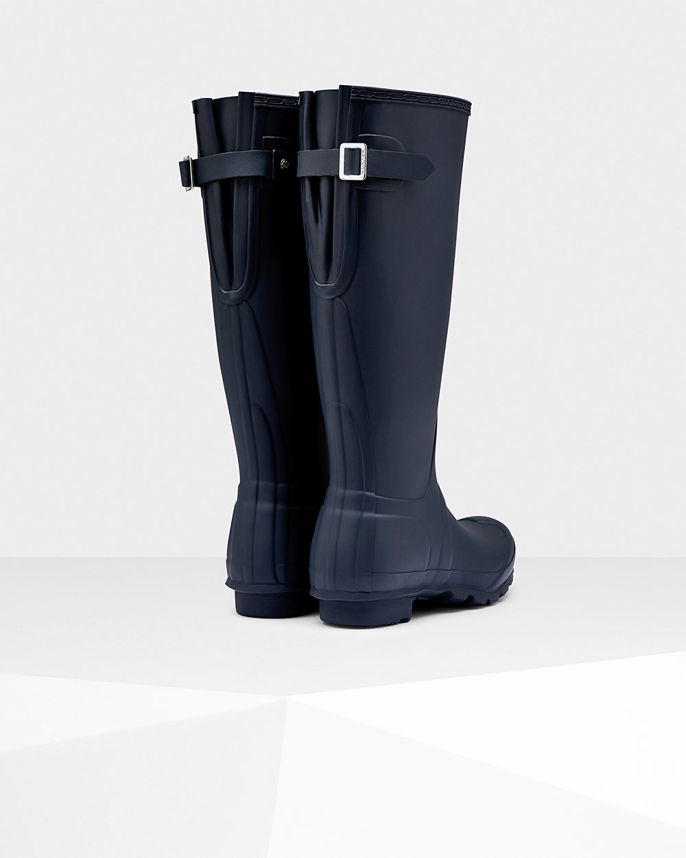 Hunter Original Back Adjustable Tall Rain Boots - Store Womens Navy - BULHPY749